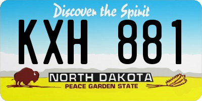 ND license plate KXH881