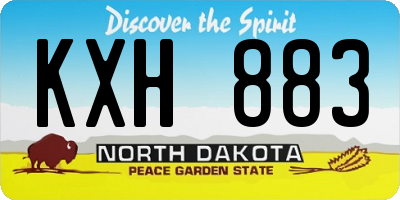 ND license plate KXH883