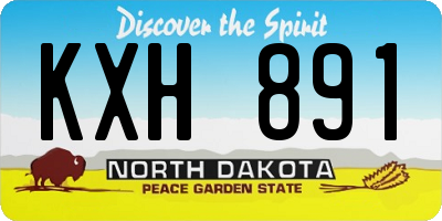 ND license plate KXH891