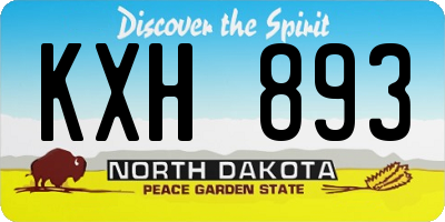 ND license plate KXH893