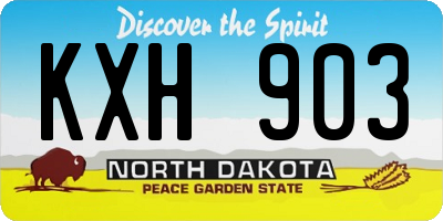 ND license plate KXH903