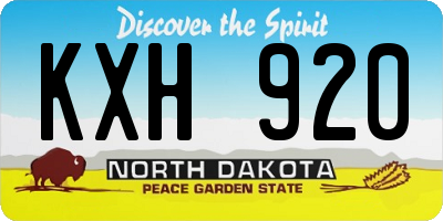 ND license plate KXH920