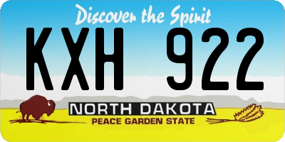 ND license plate KXH922