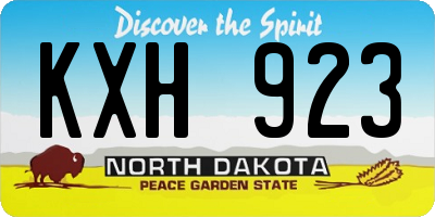 ND license plate KXH923