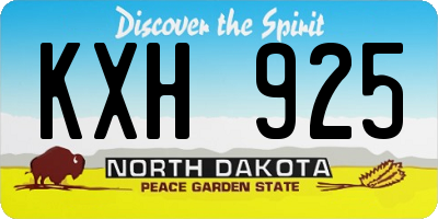 ND license plate KXH925