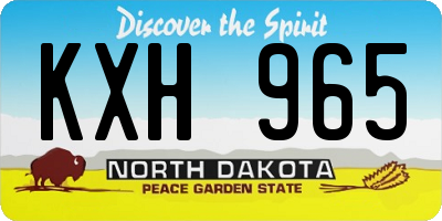 ND license plate KXH965