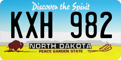 ND license plate KXH982