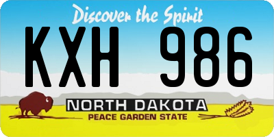 ND license plate KXH986