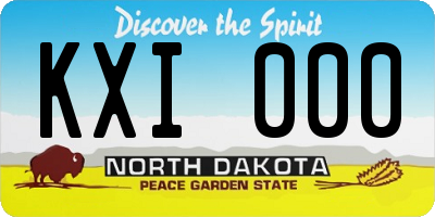 ND license plate KXI000