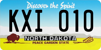 ND license plate KXI010