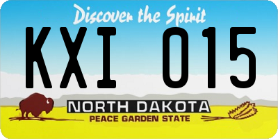 ND license plate KXI015
