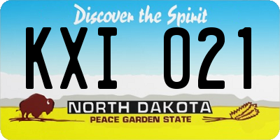 ND license plate KXI021