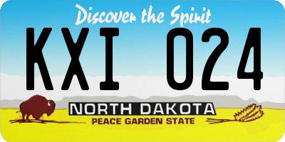 ND license plate KXI024