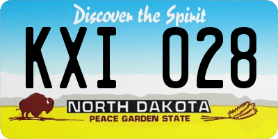 ND license plate KXI028