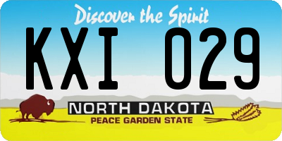 ND license plate KXI029