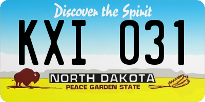 ND license plate KXI031