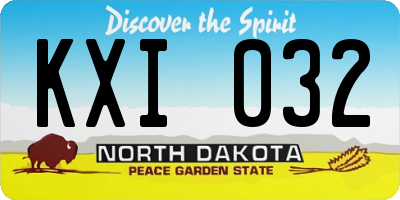 ND license plate KXI032