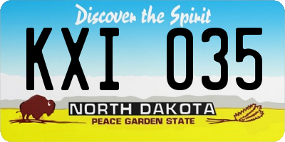 ND license plate KXI035