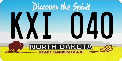 ND license plate KXI040
