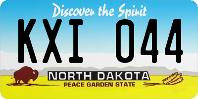 ND license plate KXI044