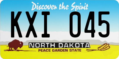 ND license plate KXI045