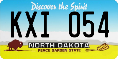 ND license plate KXI054