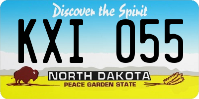 ND license plate KXI055