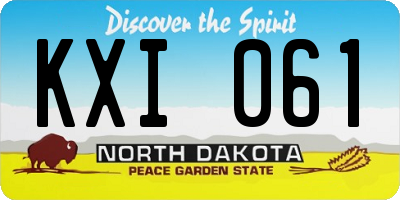ND license plate KXI061