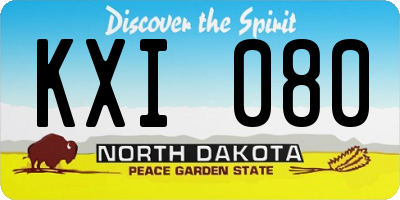ND license plate KXI080