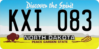 ND license plate KXI083
