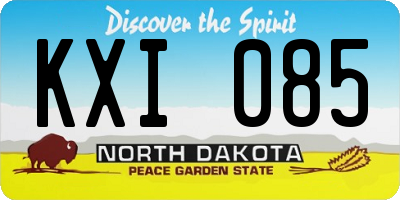 ND license plate KXI085