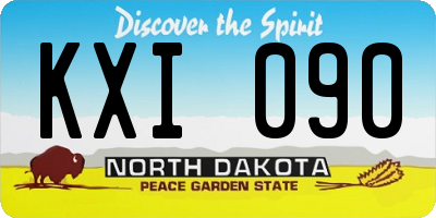 ND license plate KXI090