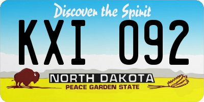 ND license plate KXI092