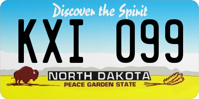 ND license plate KXI099
