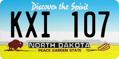 ND license plate KXI107
