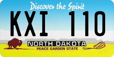 ND license plate KXI110