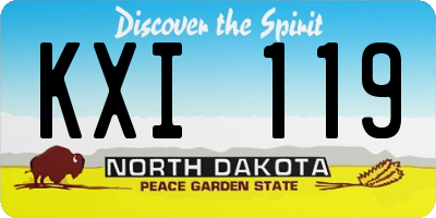 ND license plate KXI119