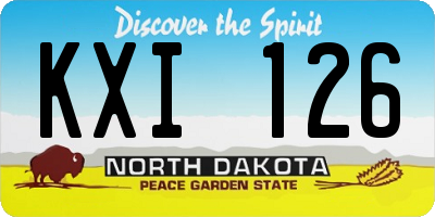 ND license plate KXI126
