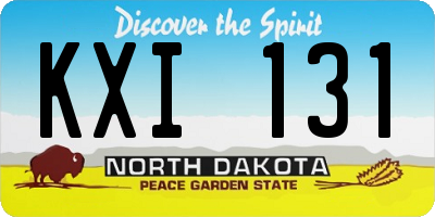 ND license plate KXI131