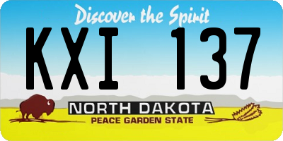 ND license plate KXI137