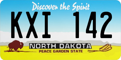 ND license plate KXI142