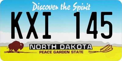 ND license plate KXI145
