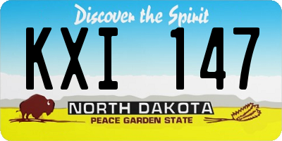 ND license plate KXI147