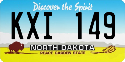ND license plate KXI149