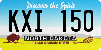 ND license plate KXI150