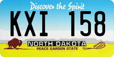 ND license plate KXI158