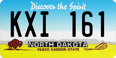 ND license plate KXI161