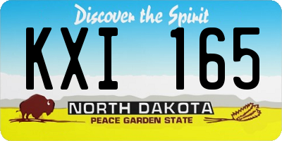 ND license plate KXI165