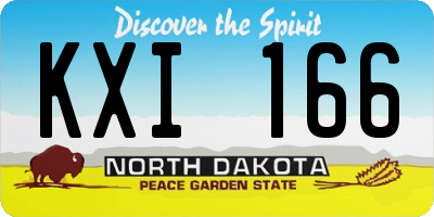 ND license plate KXI166
