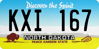 ND license plate KXI167